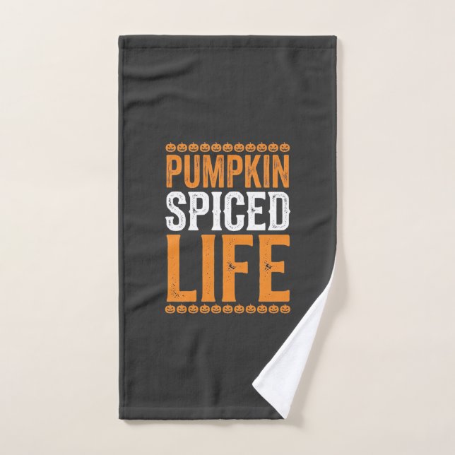 Conception de typographie Halloween Pumpkin Spiced (Serviette à main)