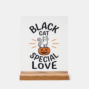 Conception de vecteur de chat noir spécial amour H