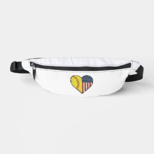 Conception de vecteur vintage de coeur de softball