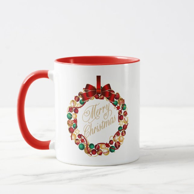 Conception des couronnes de Noël café Mug (Gauche)