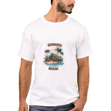 Conception d'île tropicale de plage d'été T-Shirt