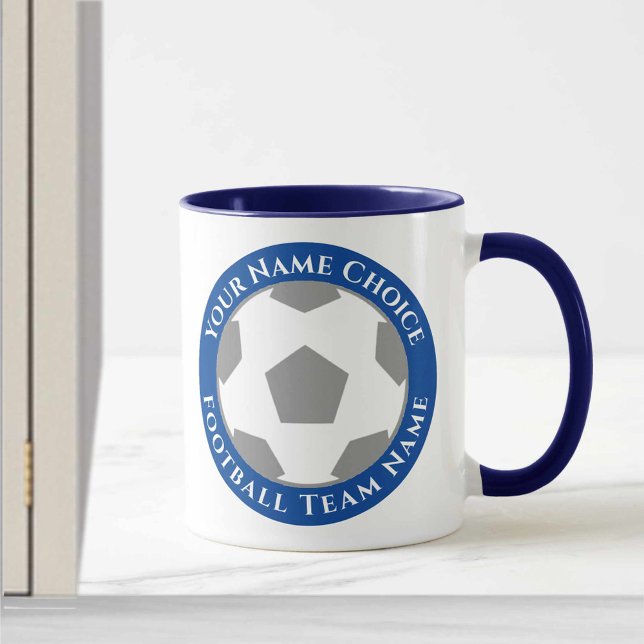 Conception d'un club de football en Mug Bleue (Créateur téléchargé)