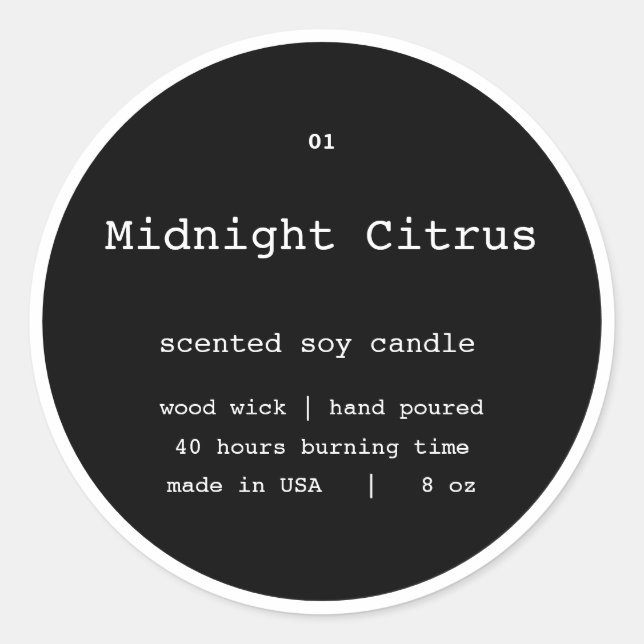 Conception Étiquette de produit de bougie (Devant)