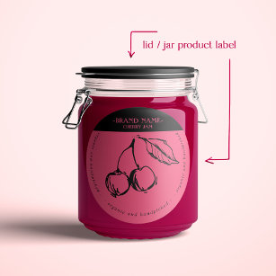 Conception Étiquette d'emballage Cherry Jam Jar
