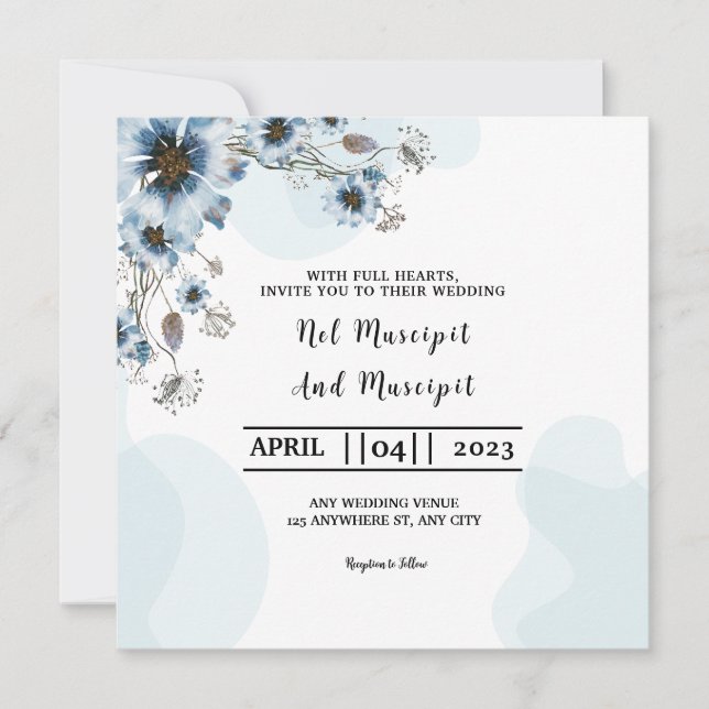 Conception Faire-part de mariage carte carré (Devant)