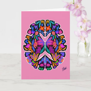 Conception florale du cerveau avec carte arrière -