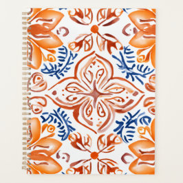 Conception florale orange en terre cuite