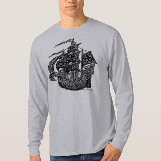 Conception grande de T-shirt de cool de bateau de (Devant)