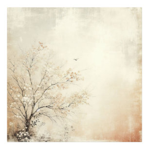 Conception Graphique de Vieille Photo d'Arbre Ceri