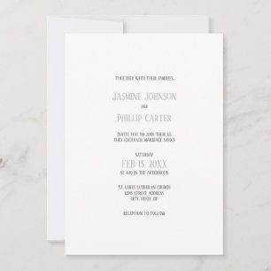 Conception grise simple - Faire-part de mariage