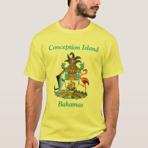 Conception Island, Bahamas mit Wappen T-Shirt