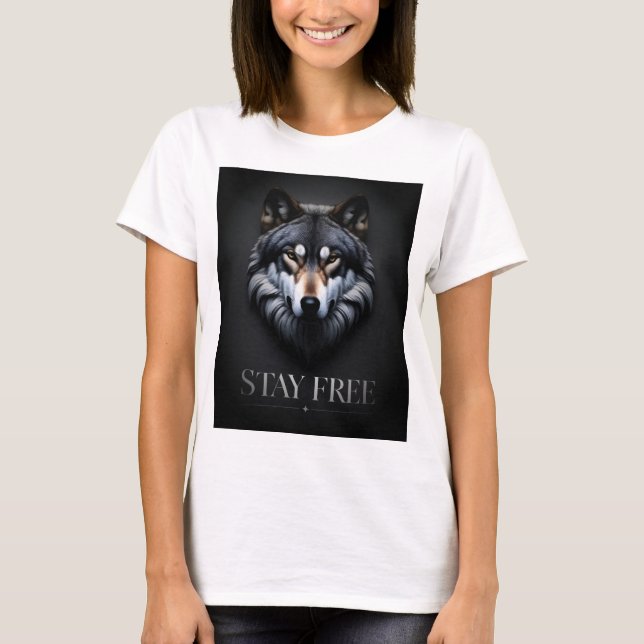 Conception Lone Wolf - T-Shirt Restez Libre (Devant)