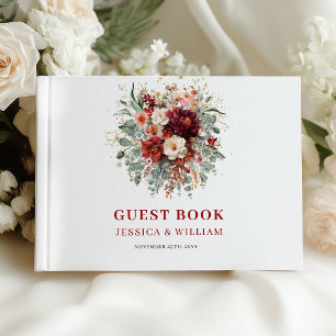 Conception moderne de livre d'or de mariage boho e