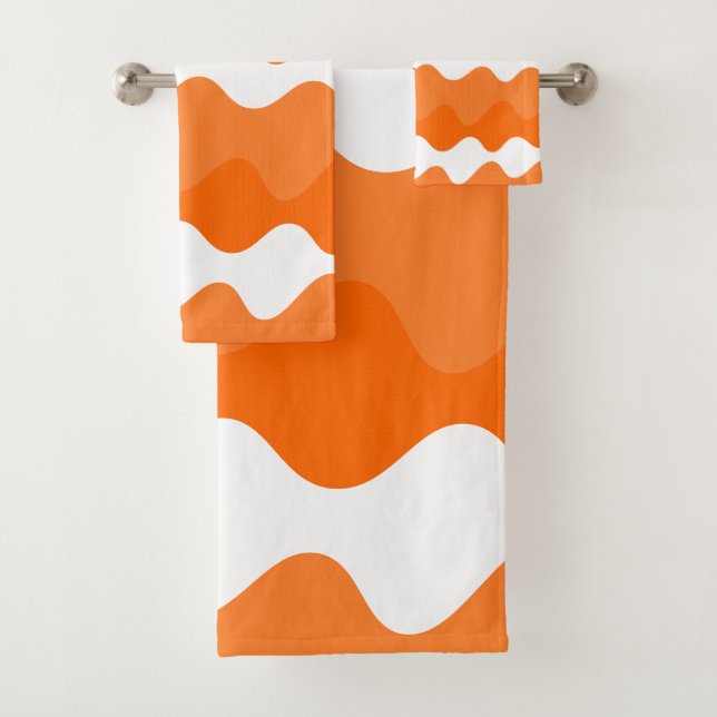 Conception motif des vagues horizontales orange et (En situation)