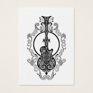 Conception noire complexe de guitare sur le blanc