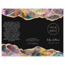 Conception optique sur brochure noire