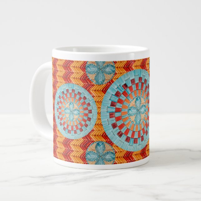 Conception orange de tasse de Chevron de fleur (Devant gauche)