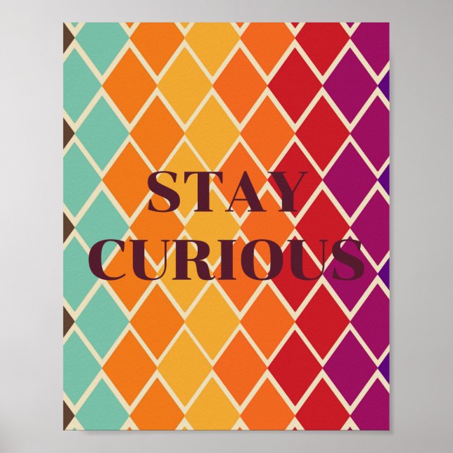 Conception rétro, Affiche STAY CURIOUS (Devant)
