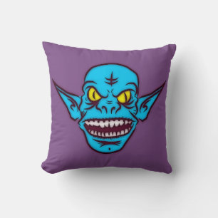 CONCEPTION RÉVERSIBLE bleu zombie troll coussin dé