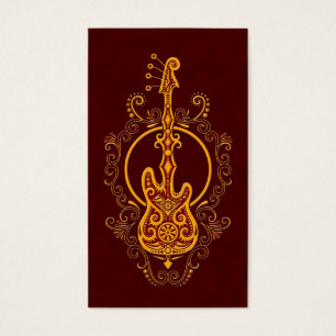 Conception rouge d'or complexe de guitare basse