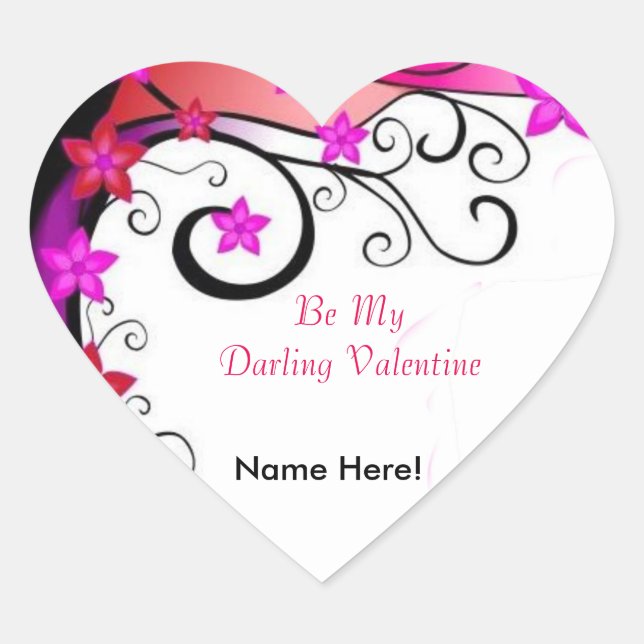 Conception Saint Valentin pour Stickers Coeur, Glo (Devant)