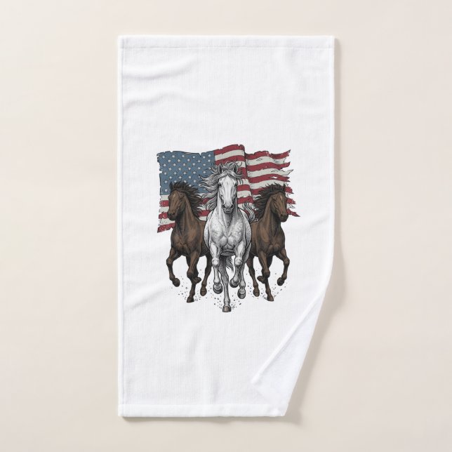Conception vectorielle de chevaux de course patrio (Serviette à main)