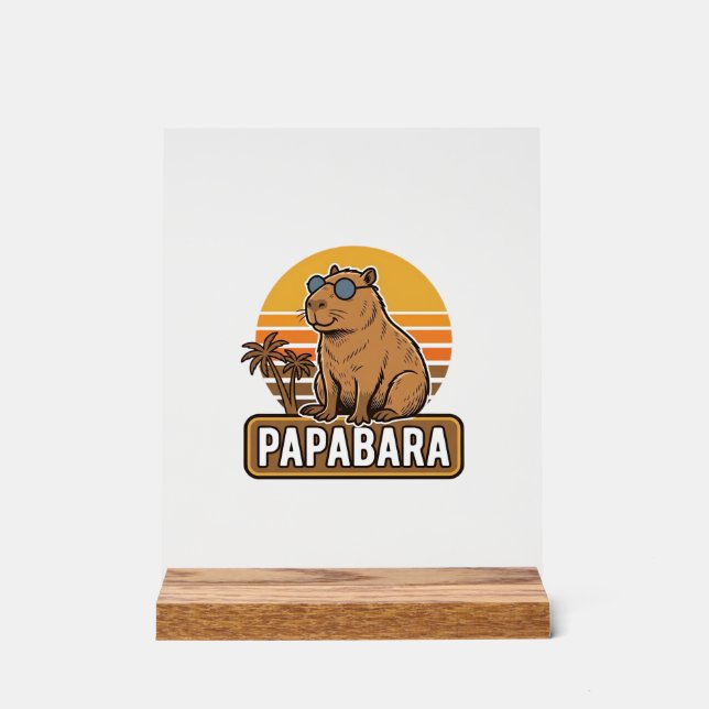 Conception vectorielle papa capybara rétro PAPABAR (Recto)
