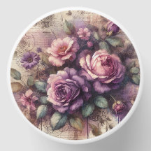 Conception vintage de Rose pourpre et collage bota