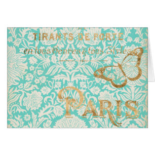 Conception vintage d'or de Paris avec le papillon