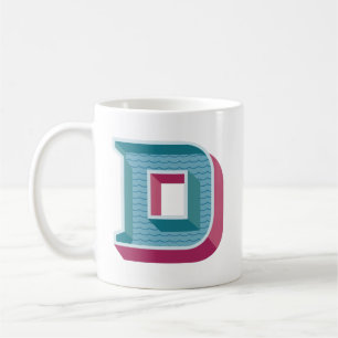 Conception vintage Monogramme D Tasse de café init