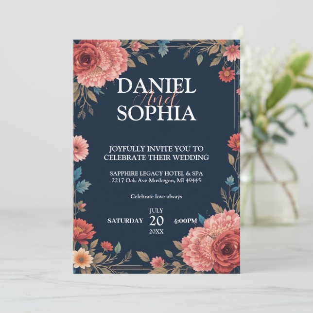 Conceptions Élégantes de Cartes d'Invitation de Ma (Debout devant)