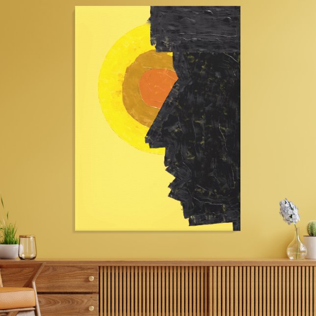 Conceptual Abstract Silhouette and Sun  Leinwanddruck (Insitu (Wohnzimmer))