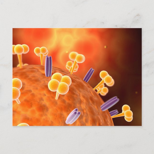 Conceptual Image of Influenza Causing Grippe 1 Postkarte (Vorderseite)