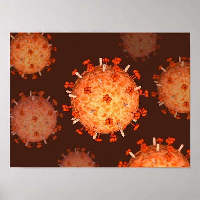 Conceptual Image of Influenza Causing Grippe 2 Poster (Vorne)