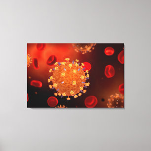 Conceptual Image of Influenza Causing Grippe 3 Leinwanddruck