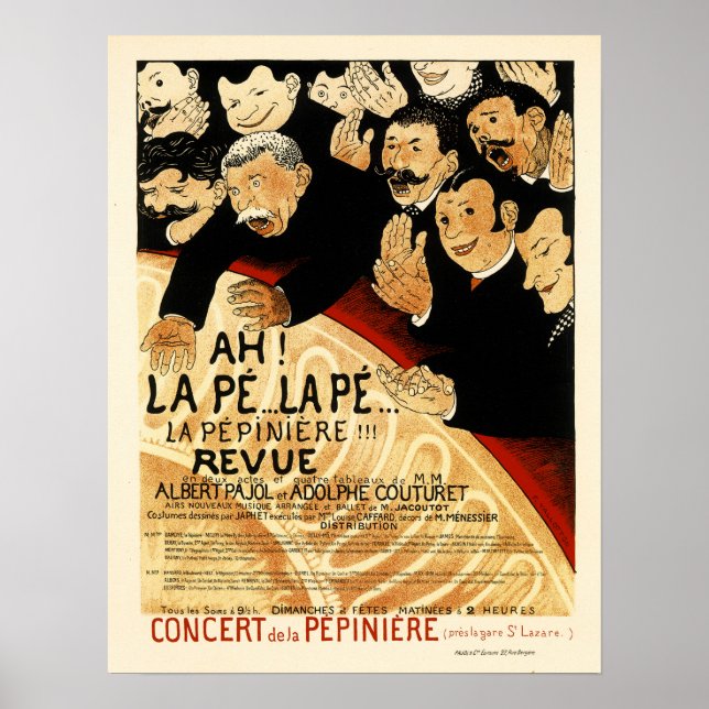 CONCERT DE LA PEPINIERE Paris 1898 Operntheater Poster (Vorne)