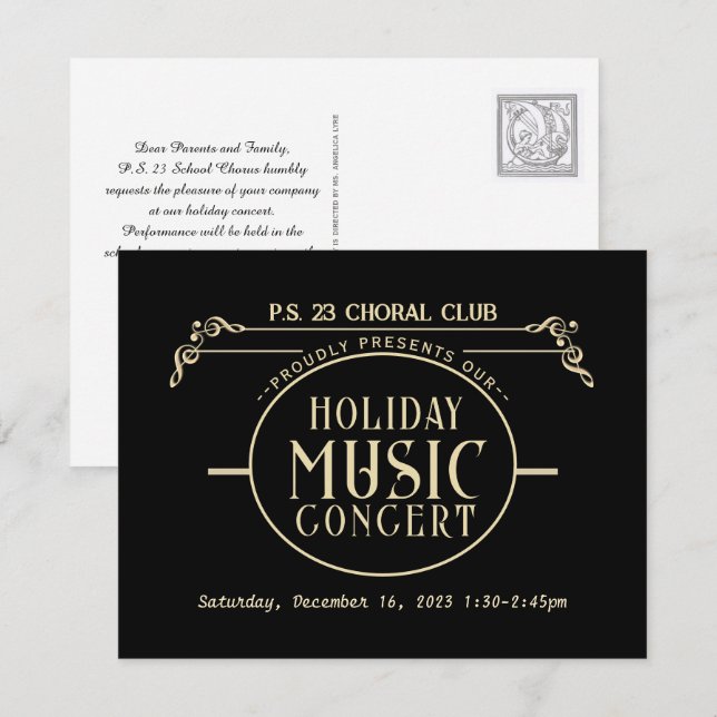 Concert de musique fantaisie Chorus Invitation Sch (Devant / Derrière)