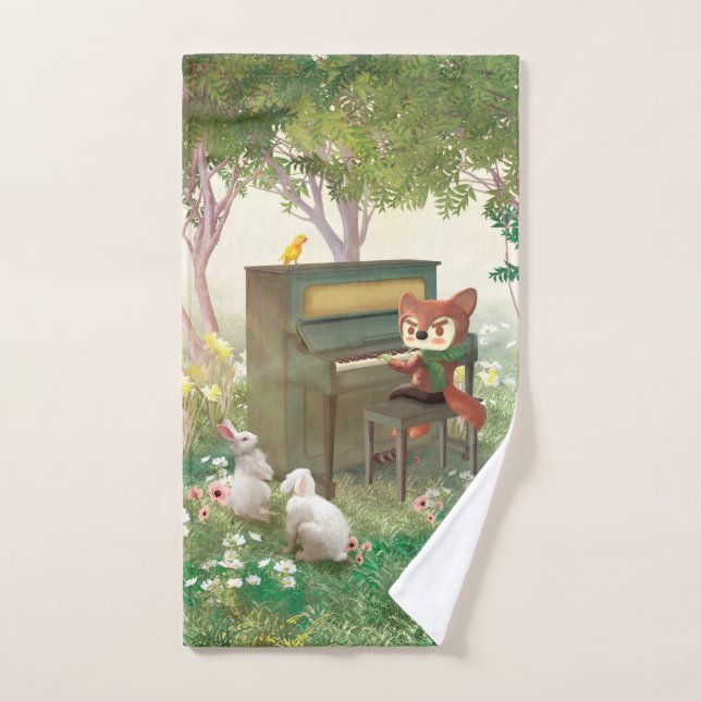 Concert de piano forestier (Serviette à main)