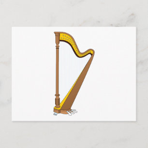 Concert Pedal Harp Graphic Design Postkarte