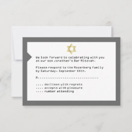 Concert Ticket Bar Mitzvah RSVP Réponse en gris
