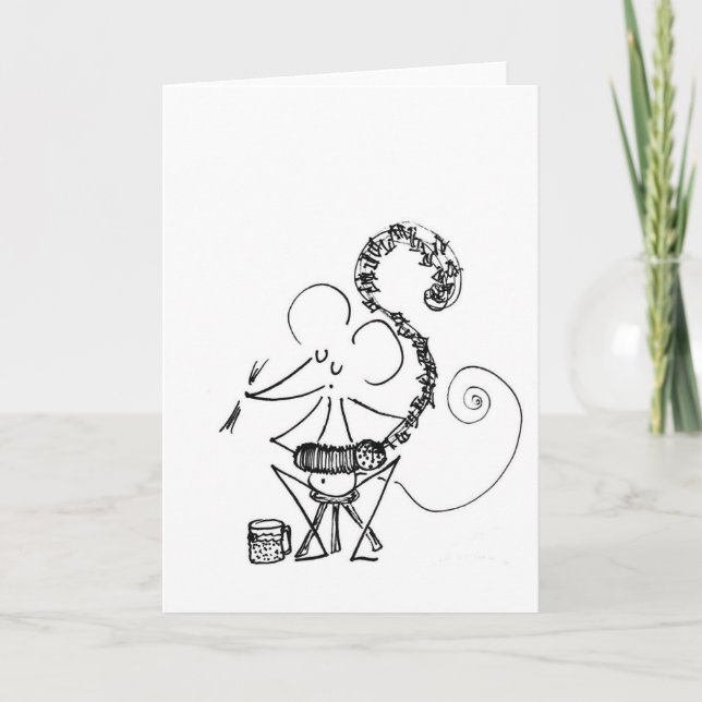 Concertina Player - Carte de voeux blanche Stickso (Devant)