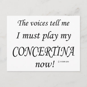 Concertina Stimmen sagen, müssen spielen Postkarte
