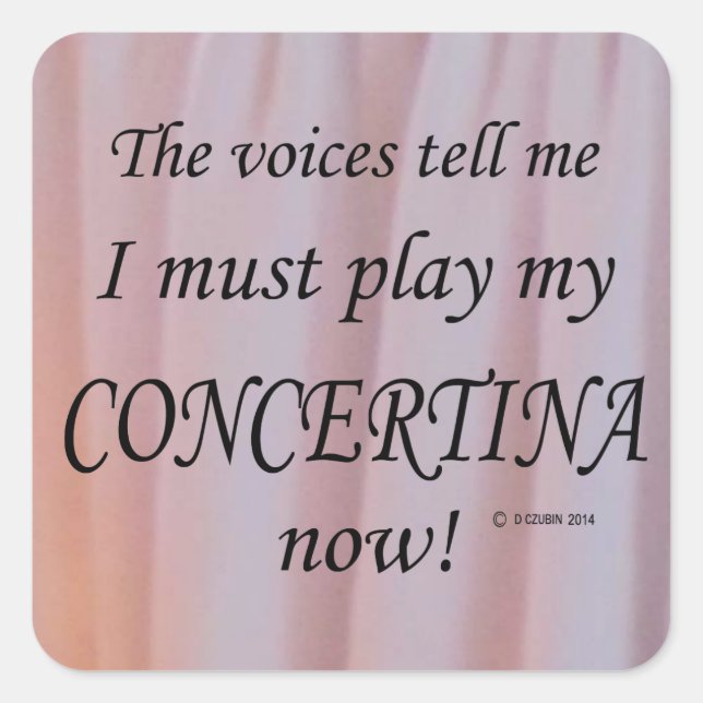 Concertina Voices sagen, muss Square Sticker spiel (Vorderseite)