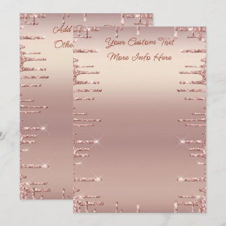 Concevez vos propres menus pailletés en or rose ex