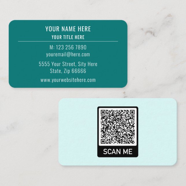 Concevez Votre Propre Carte de Visite avec Code QR (Devant / Derrière)