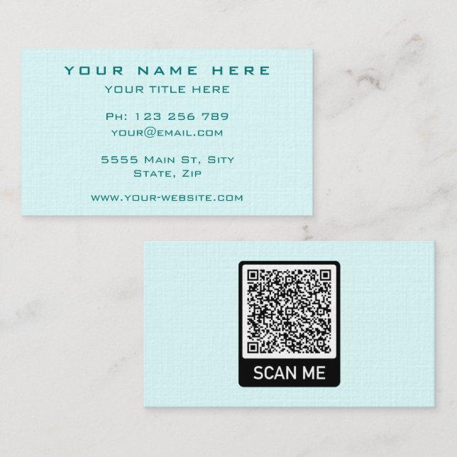 Concevez votre propre Carte de visite avec le code (Devant / Derrière)