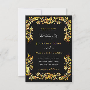 Concevez Votre Propre Invitation de Mariage Noir e