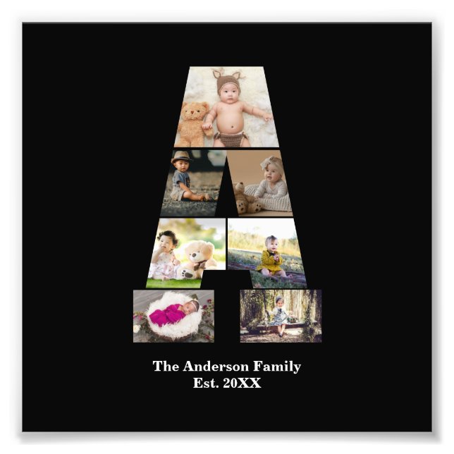 Concevez votre propre lettre Un collage photo (Devant)