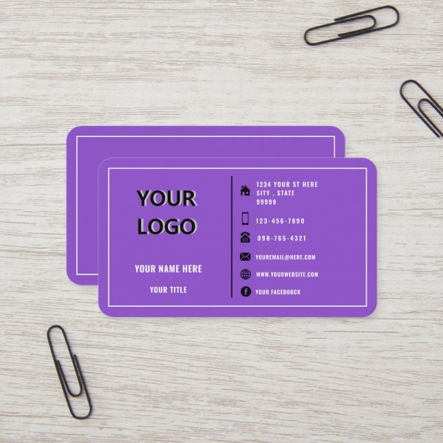 Concevez votre propre modèle de carte de visite vi (Devant/Arrière en situation)