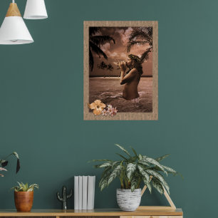 Conch Blowed Poster mit Ausklapprahmen